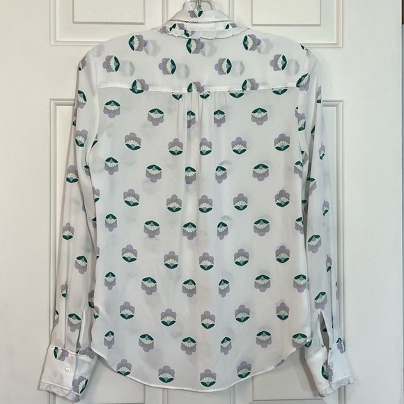 Aritzia Sunday Best Floral Print Button Front Long Sleeve Ruffle Blouse XS - Picture 10 of 16